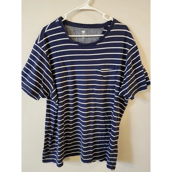 Berkley Jensen Relaxed Fit Pocket Tee Men's Size XXXL Blue/ White - Picture 1 of 6